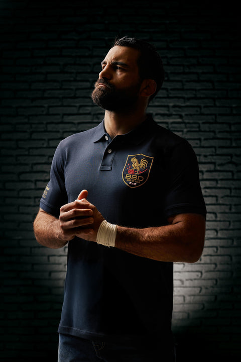 Polo bleu marine en coton pima X Benoît Saint Denis - Image 3