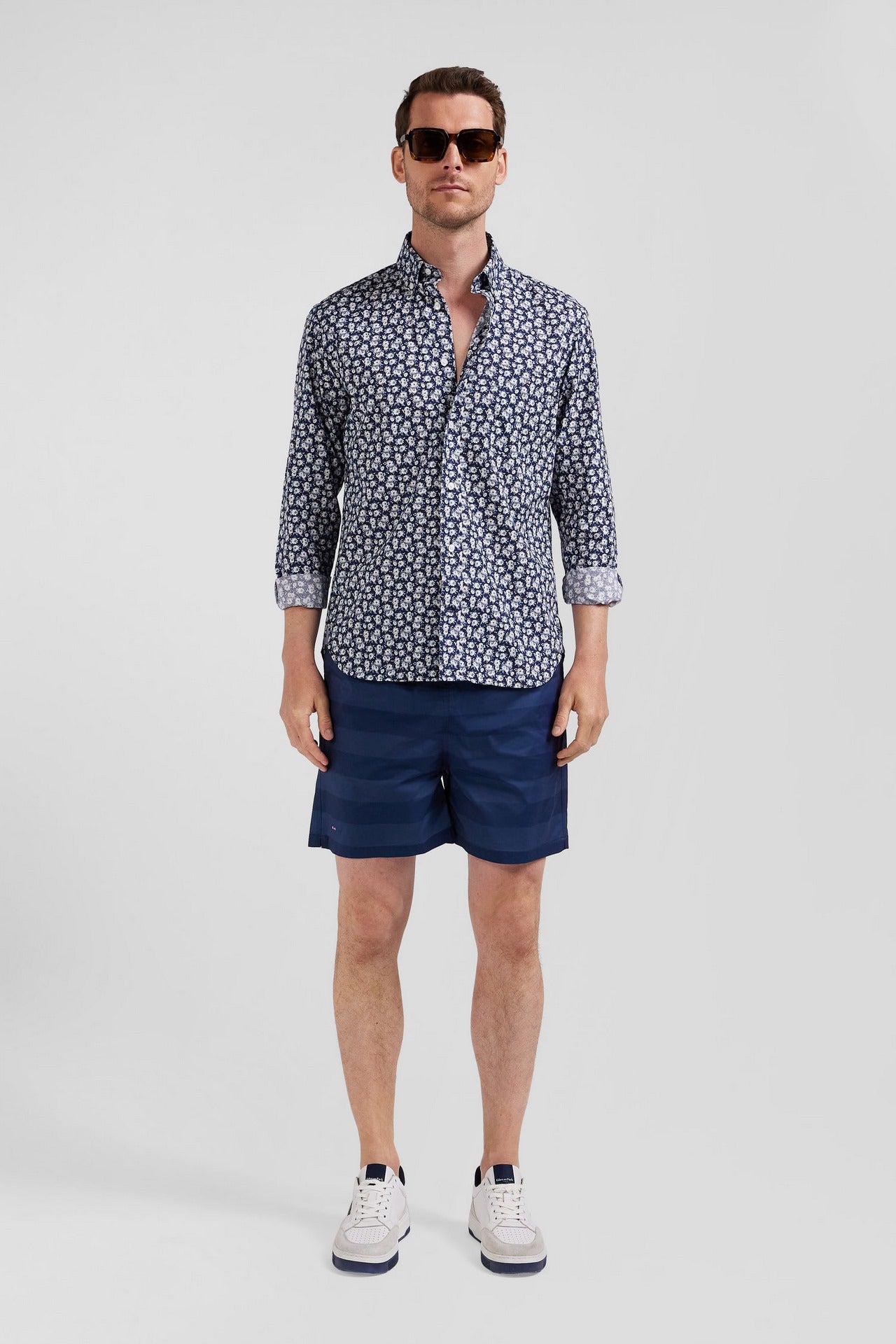 Navy blue swim shorts