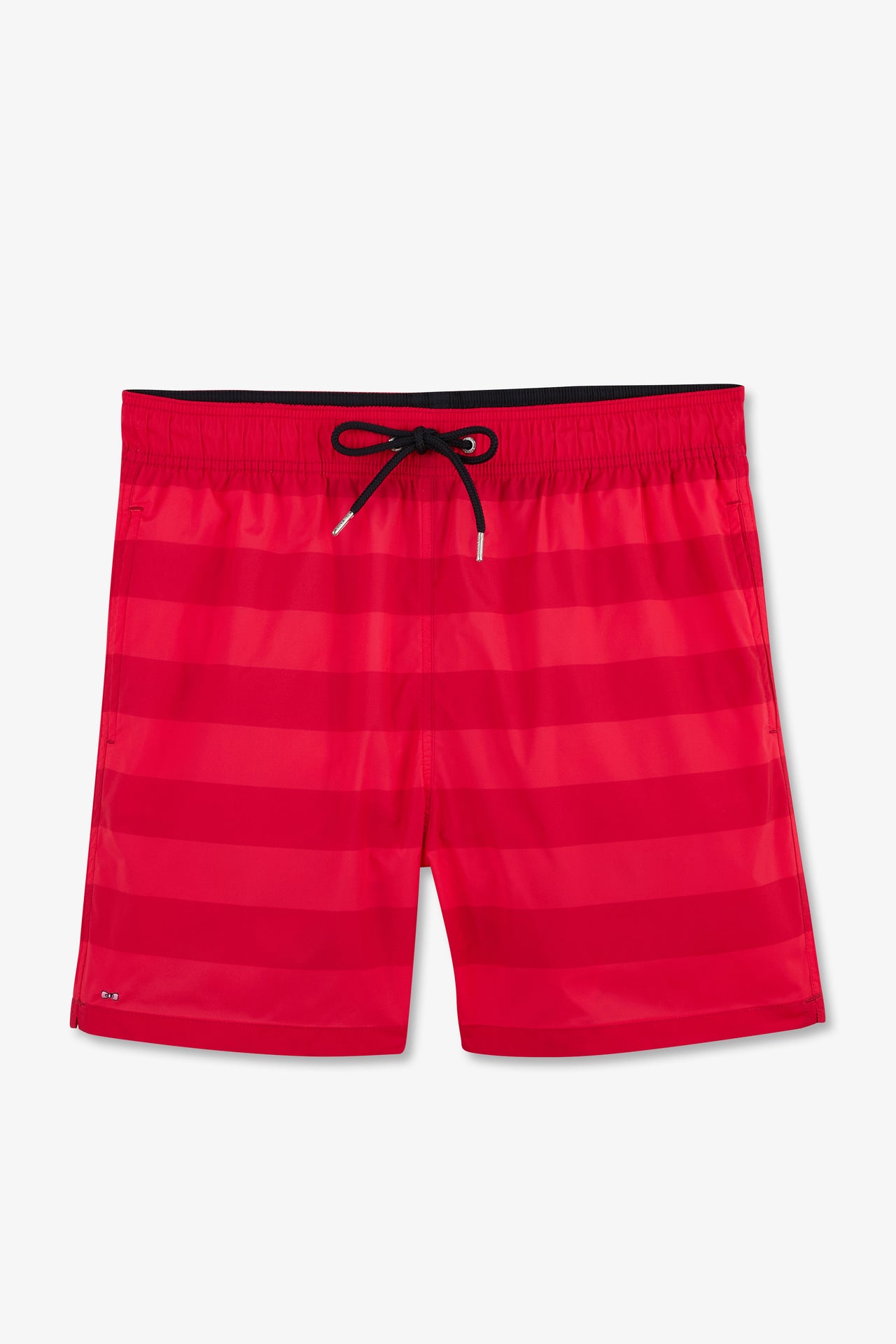 Red striped swim shorts