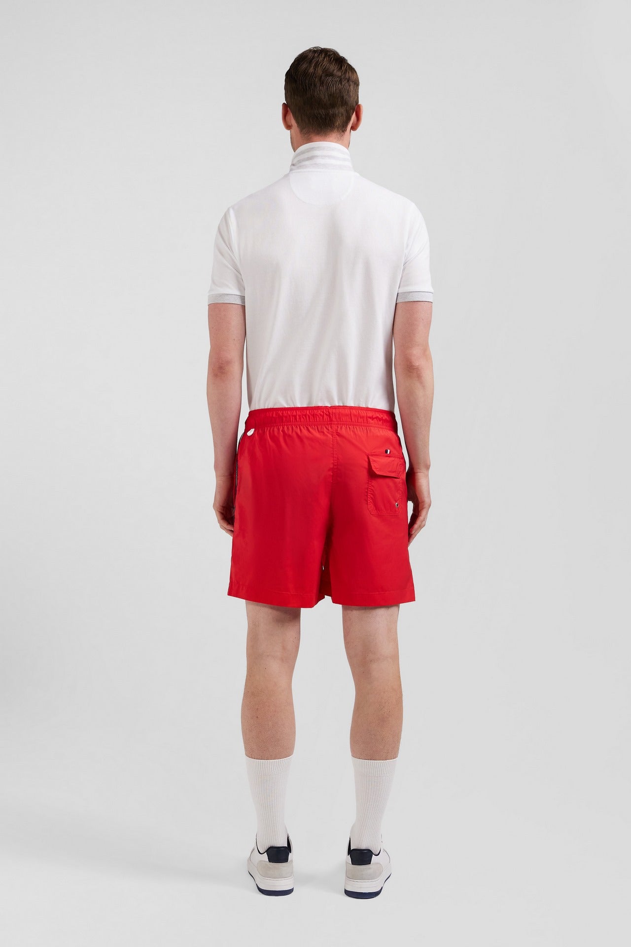 Swim shorts with tricoloured stripes
