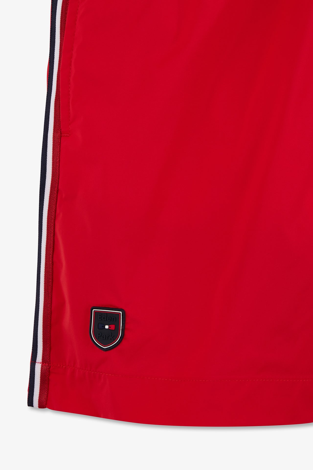 Swim shorts with tricoloured stripes