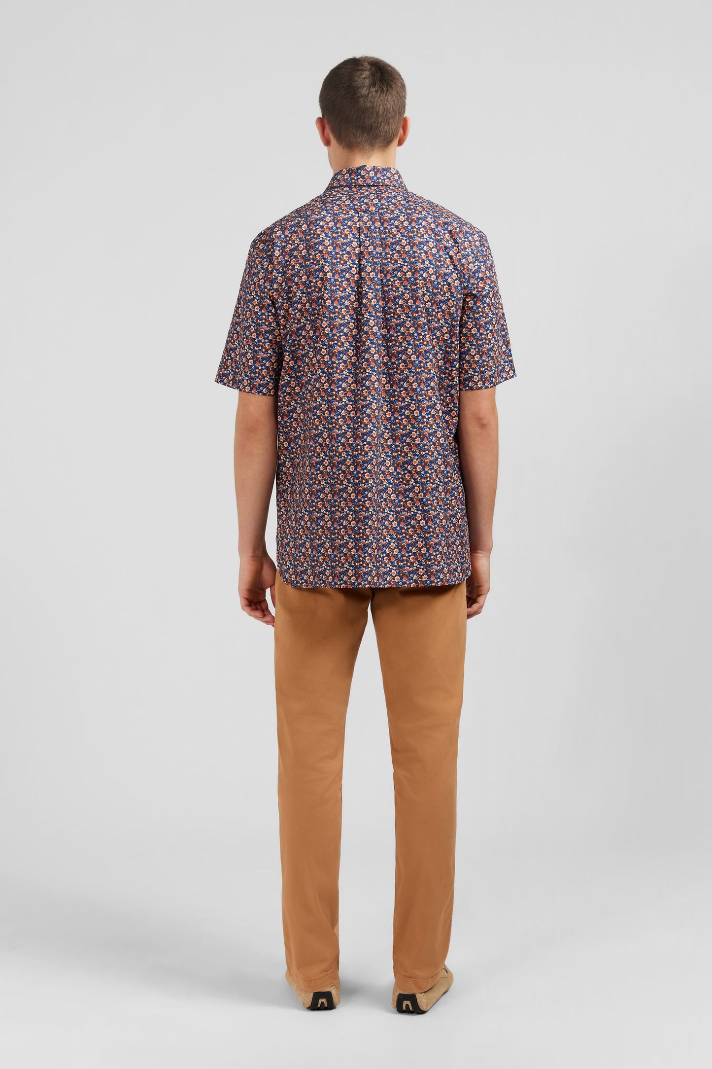 Navy blue shirt with exclusive floral print