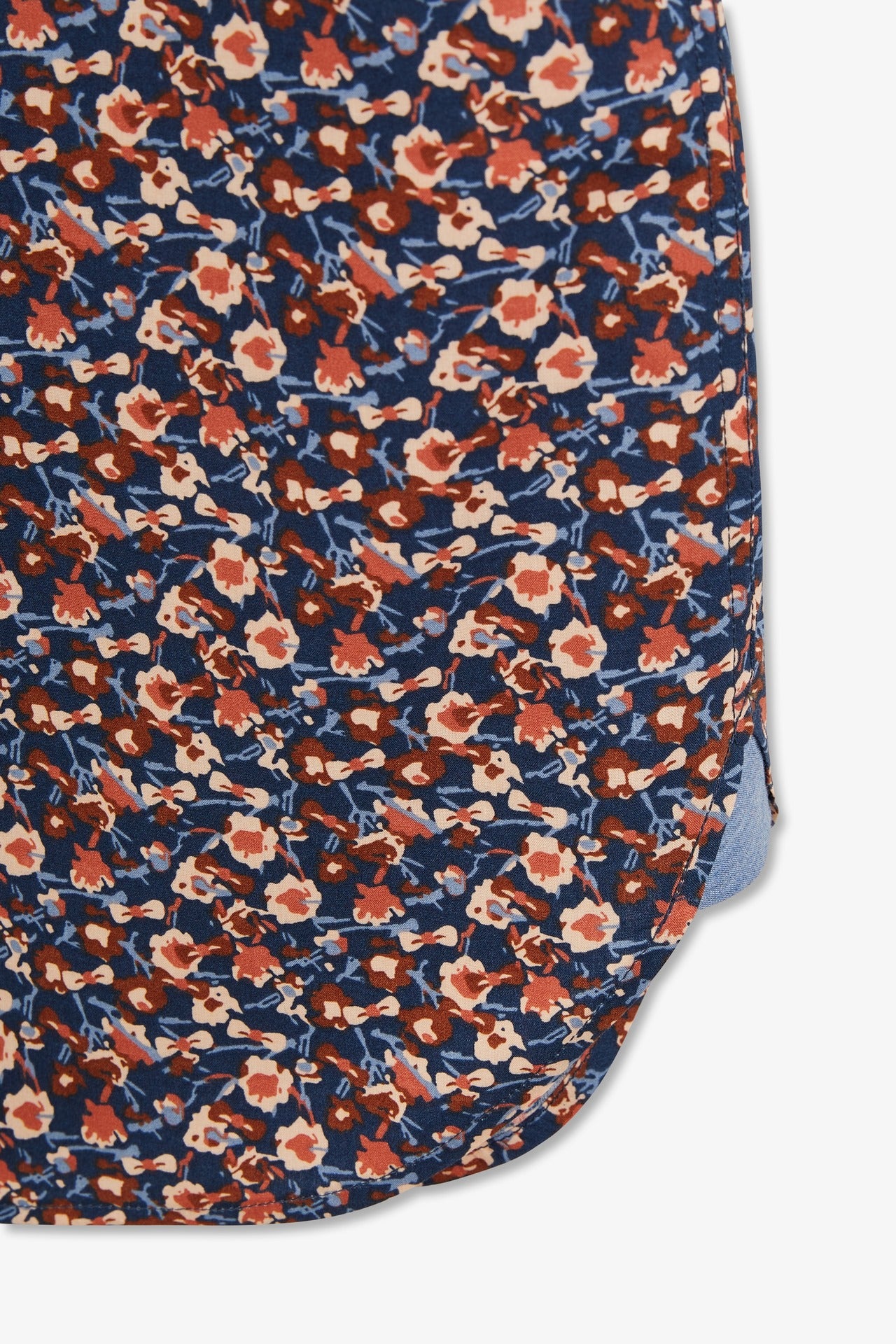 Navy blue shirt with exclusive floral print