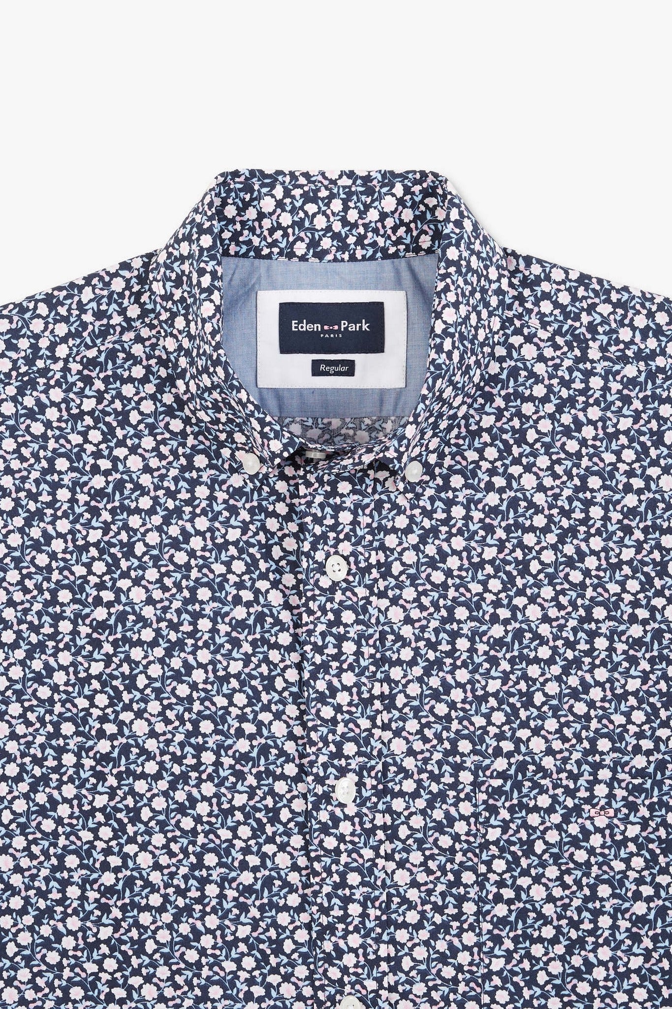 Navy blue shirt with exclusive floral print