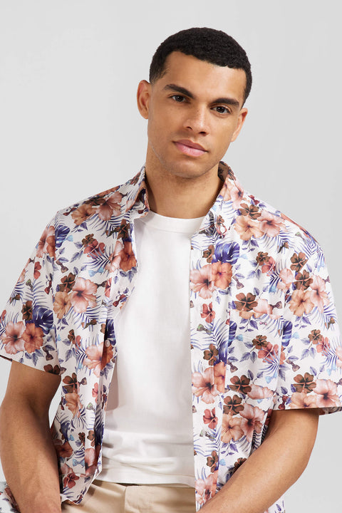 White shirt with exclusive floral print - Image 3