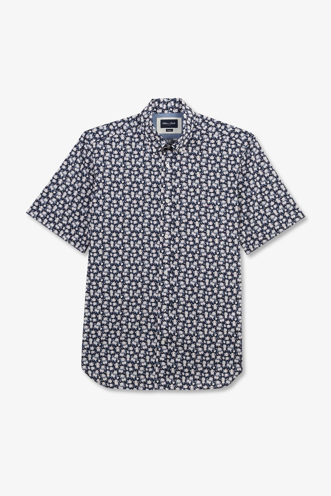 Navy blue shirt with flower print