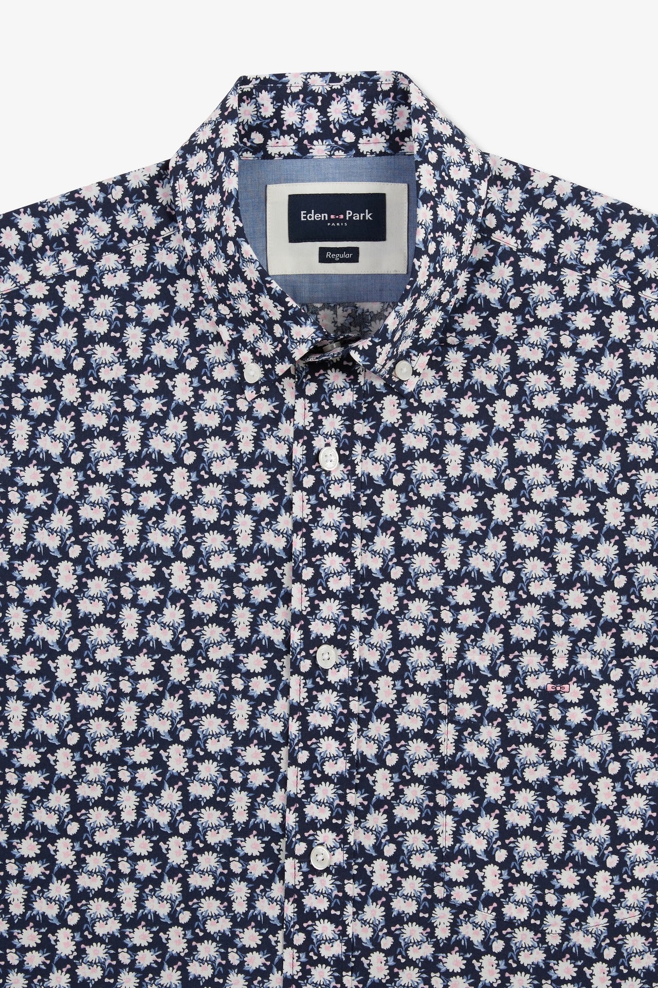 Navy blue shirt with flower print