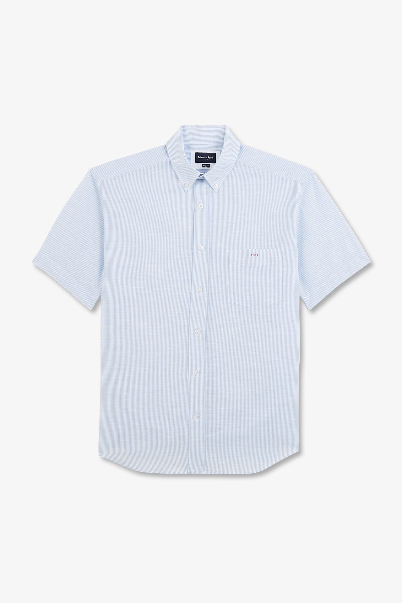 Blue striped shirt in cotton dobby