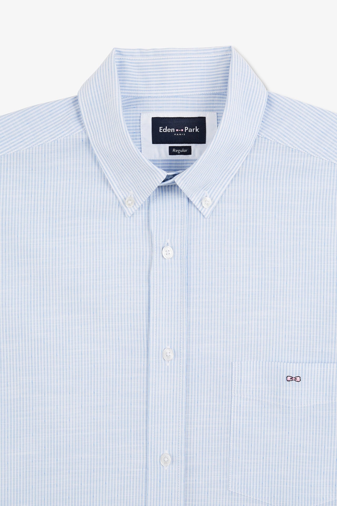 Blue striped shirt in cotton dobby