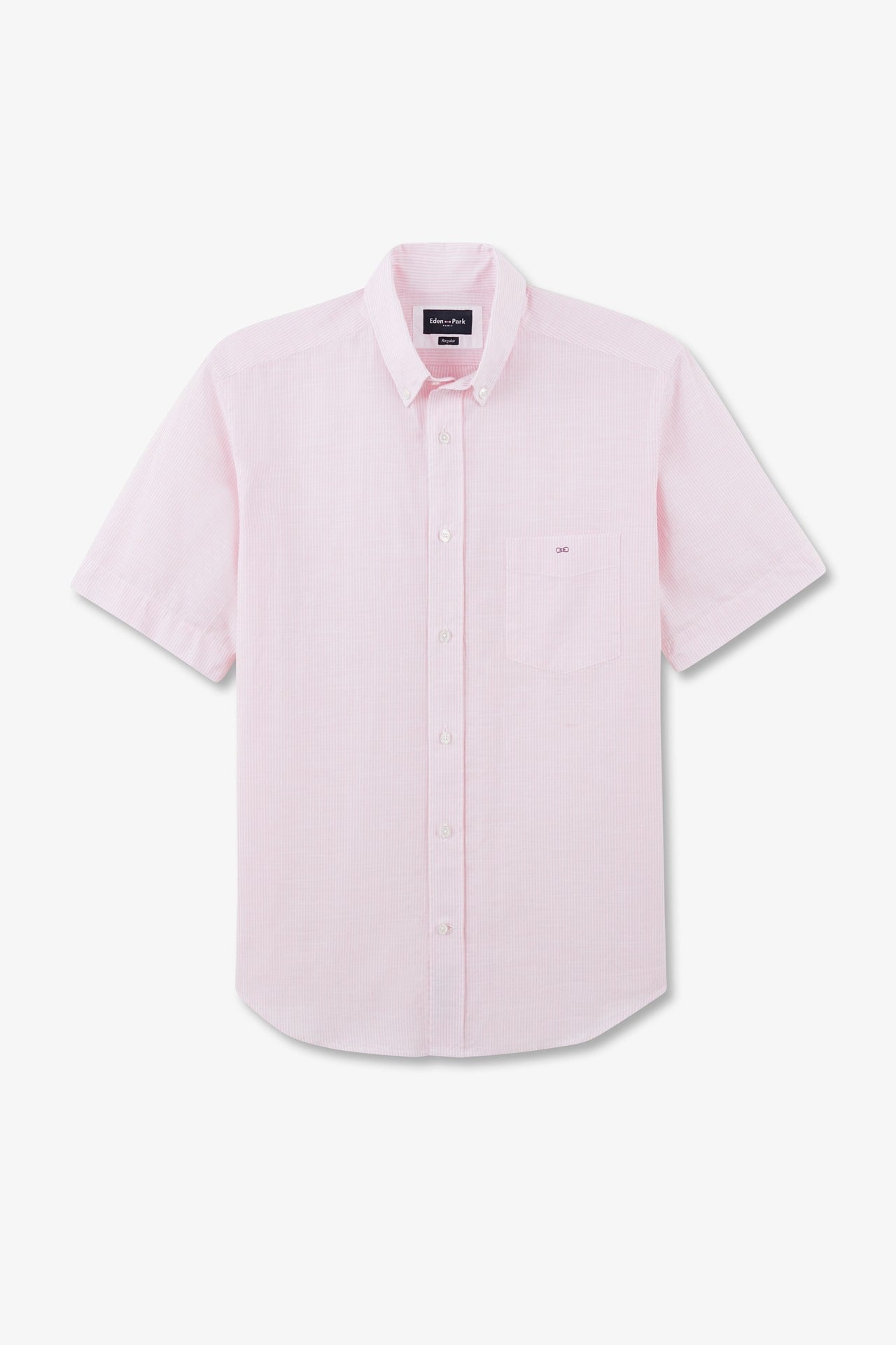 Pink striped shirt in cotton dobby