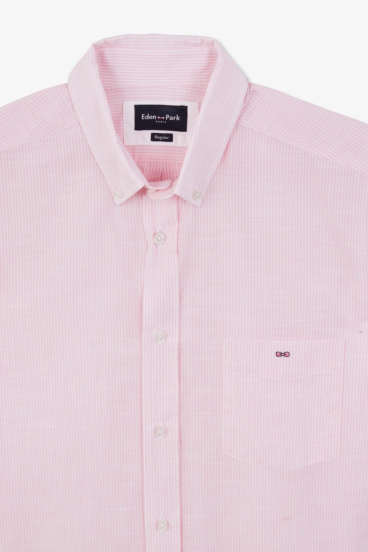 Pink striped shirt in cotton dobby