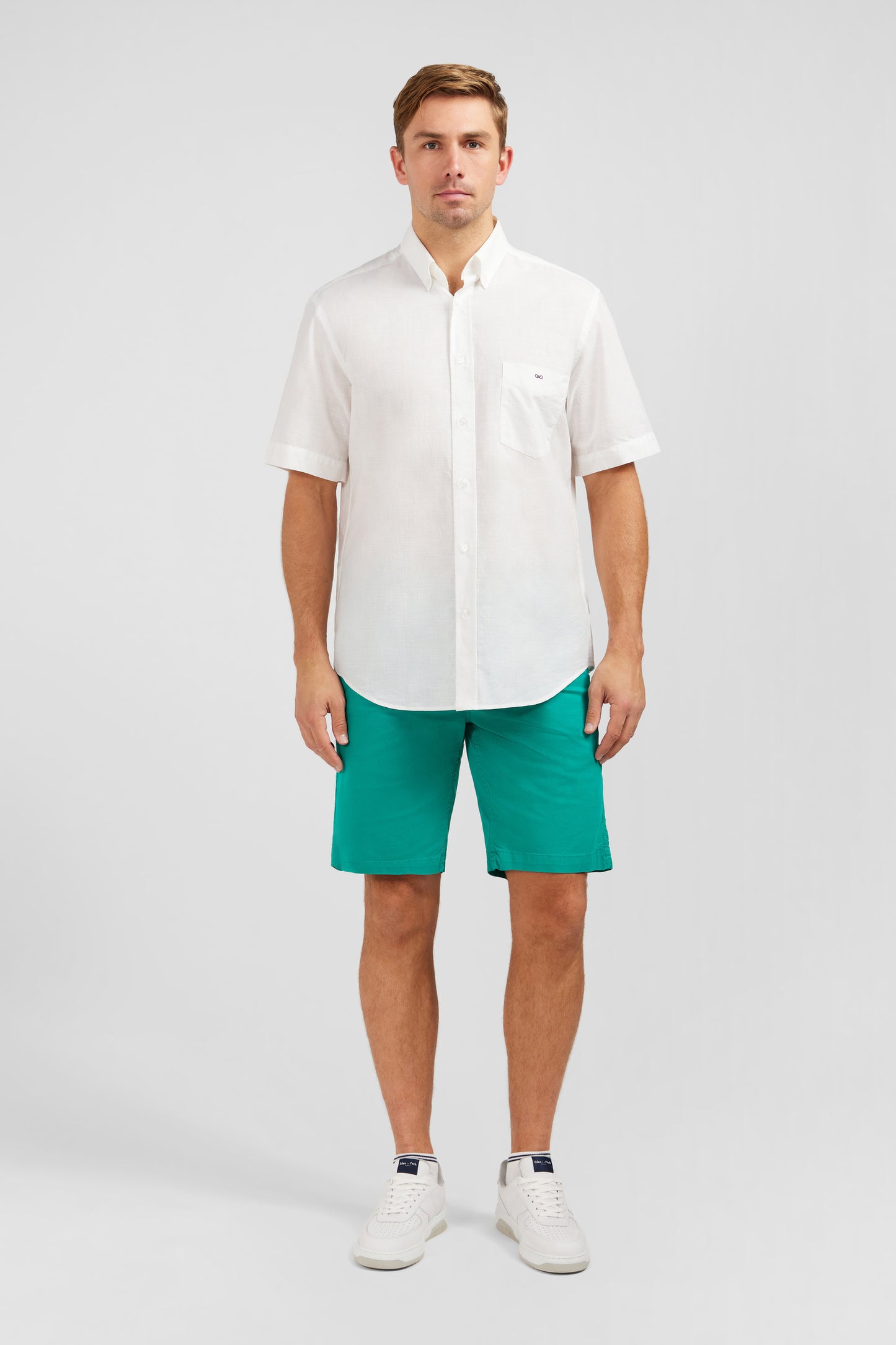 White shirt in cotton dobby