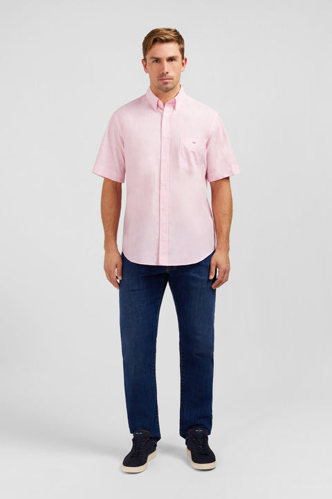 Pink shirt in cotton dobby - Image 1