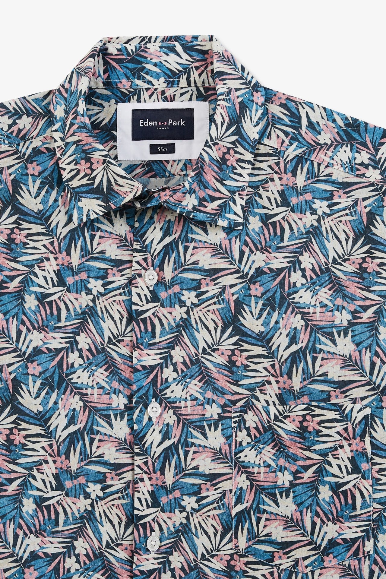 Blue shirt with exclusive floral print