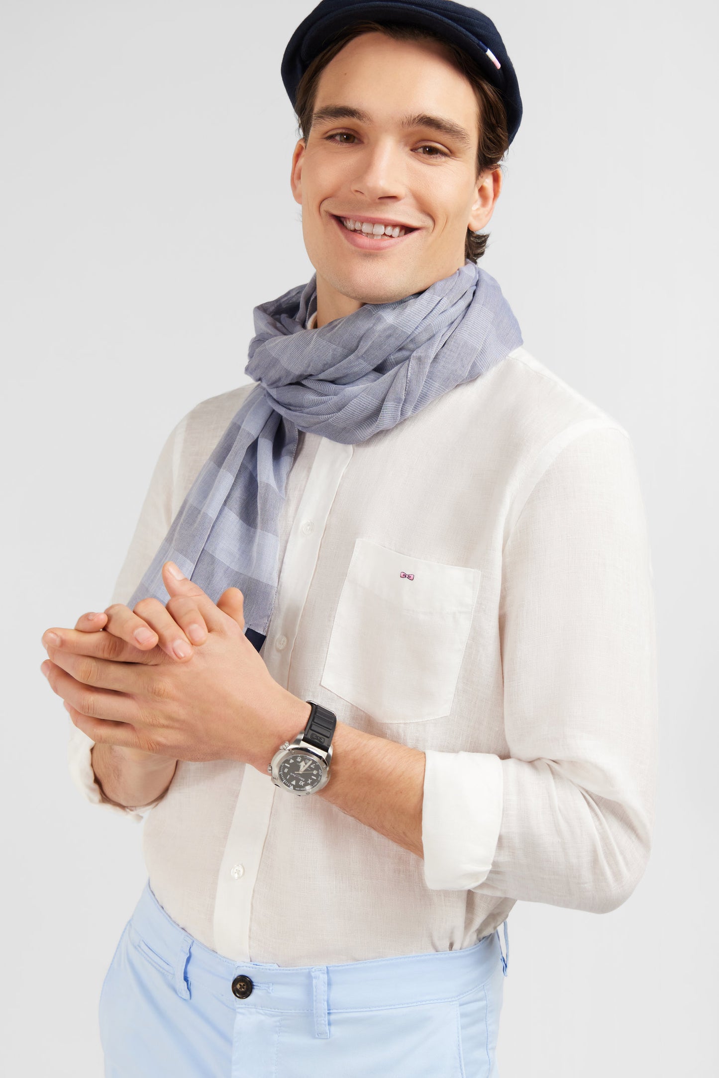 Plain white linen shirt