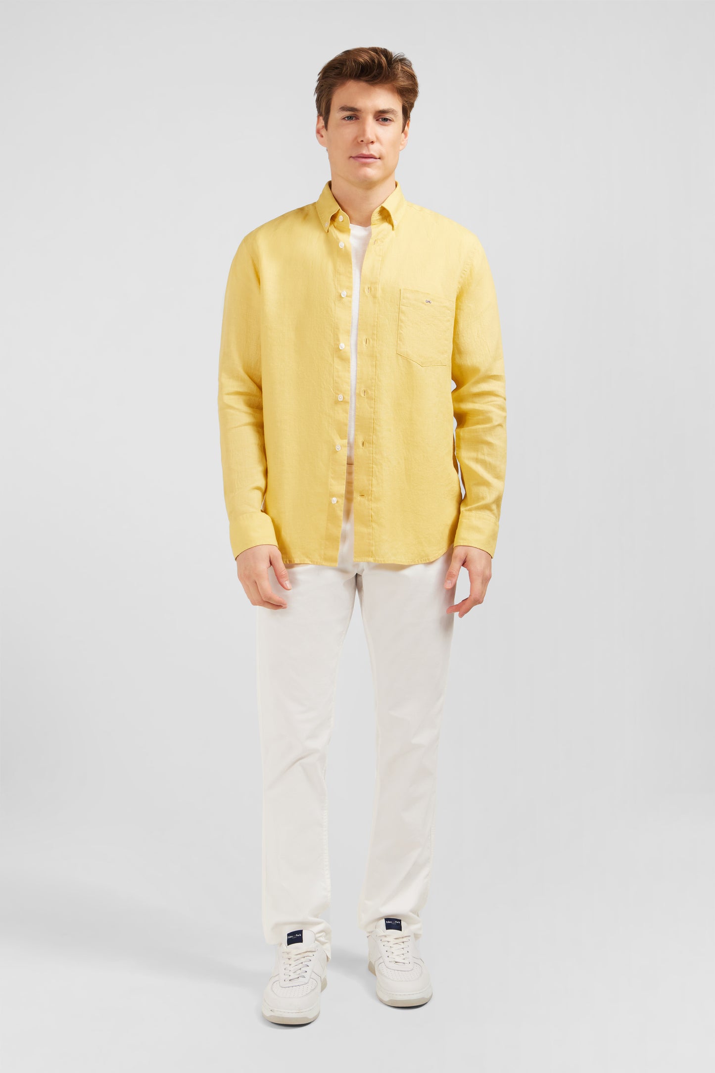Plain yellow linen shirt