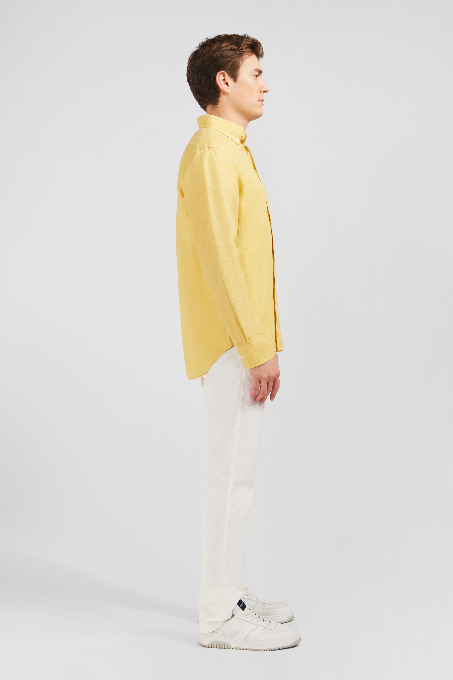 Plain yellow linen shirt