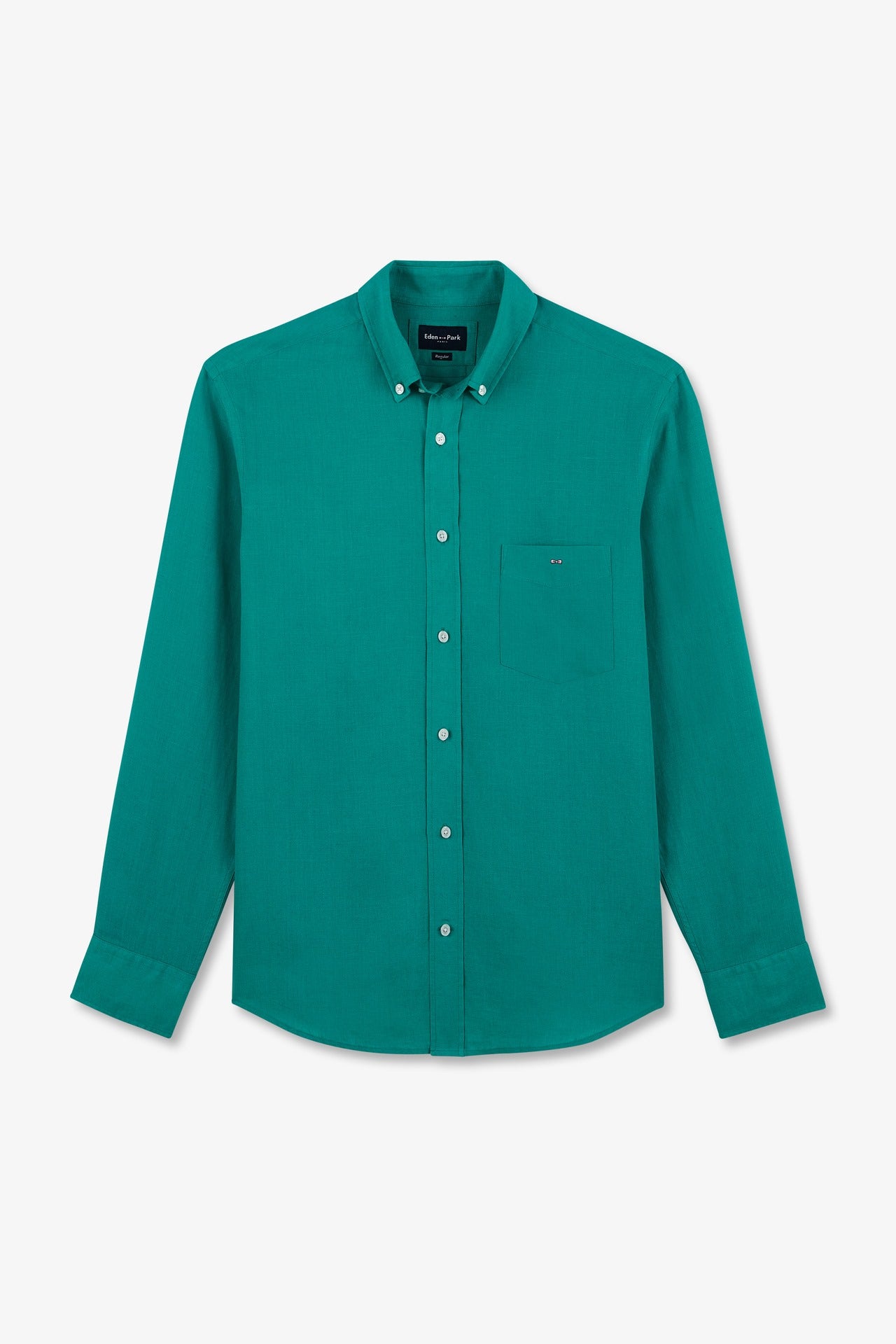 Plain green linen shirt