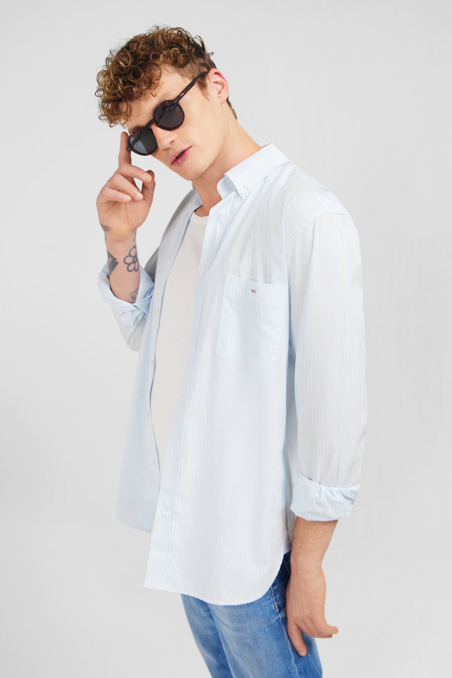 Light blue striped shirt
