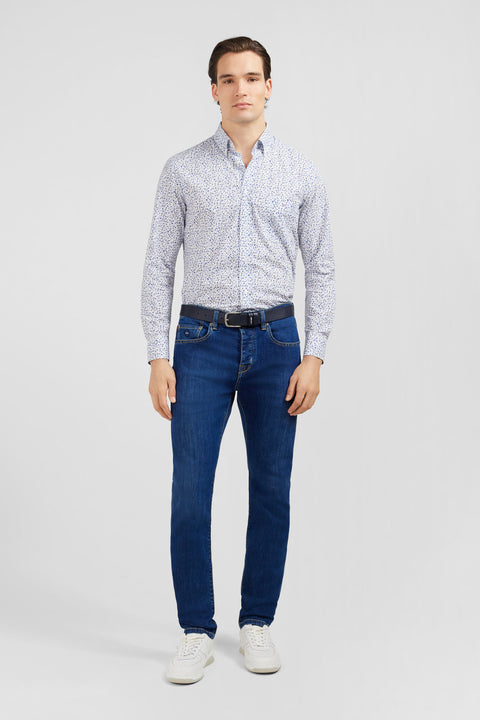 Light blue shirt with a floral micro motif - Image 1
