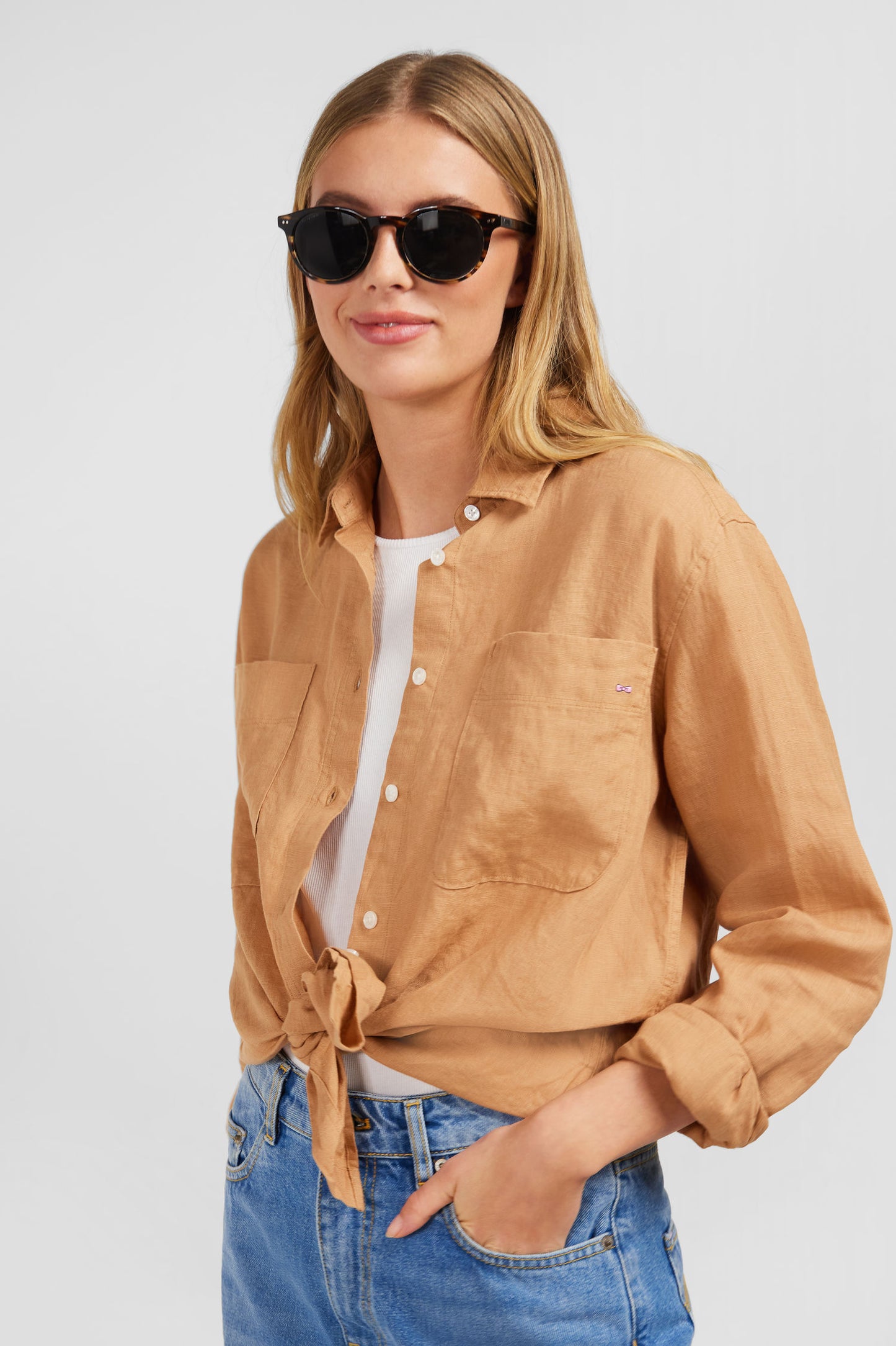 Plain beige blouse