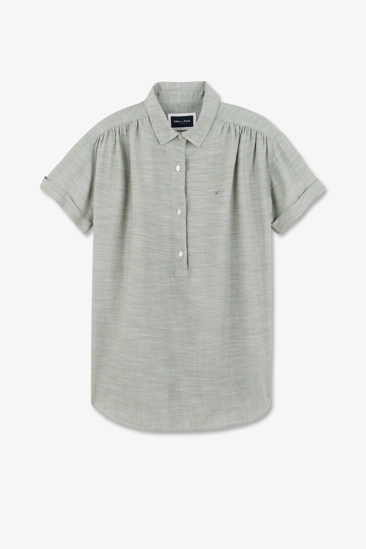 Green short-sleeved blouse