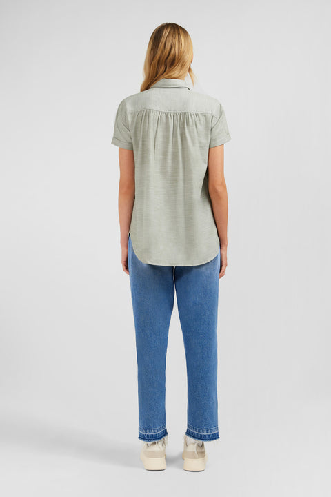 Green short-sleeved blouse - Image 3