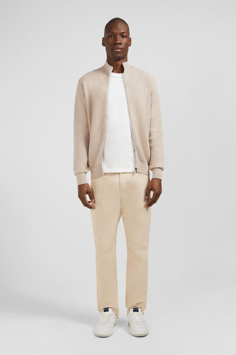 Beige zip cardigan - Image 1