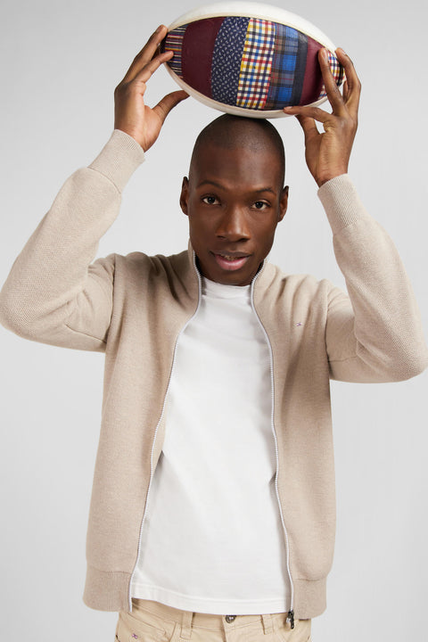 Beige zip cardigan - Image 3