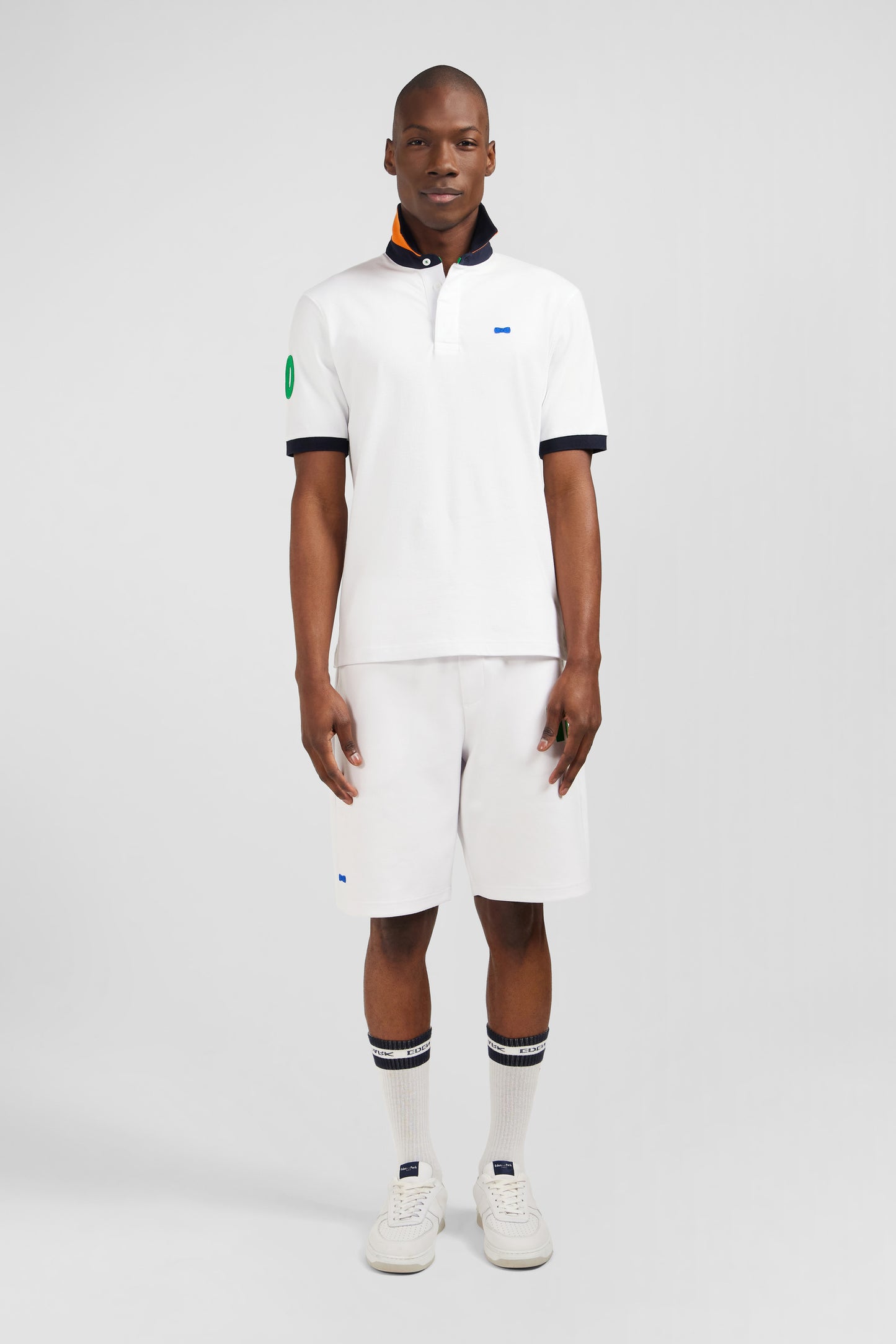 White short-sleeved rugby shirt