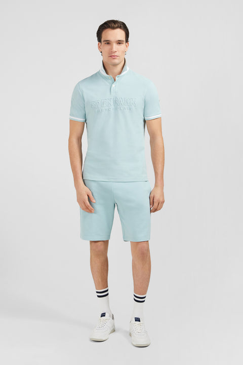 Plain green short-sleeved polo shirt - Image 1