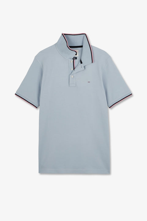 Light blue polo shirt in Pima cotton - Image 2