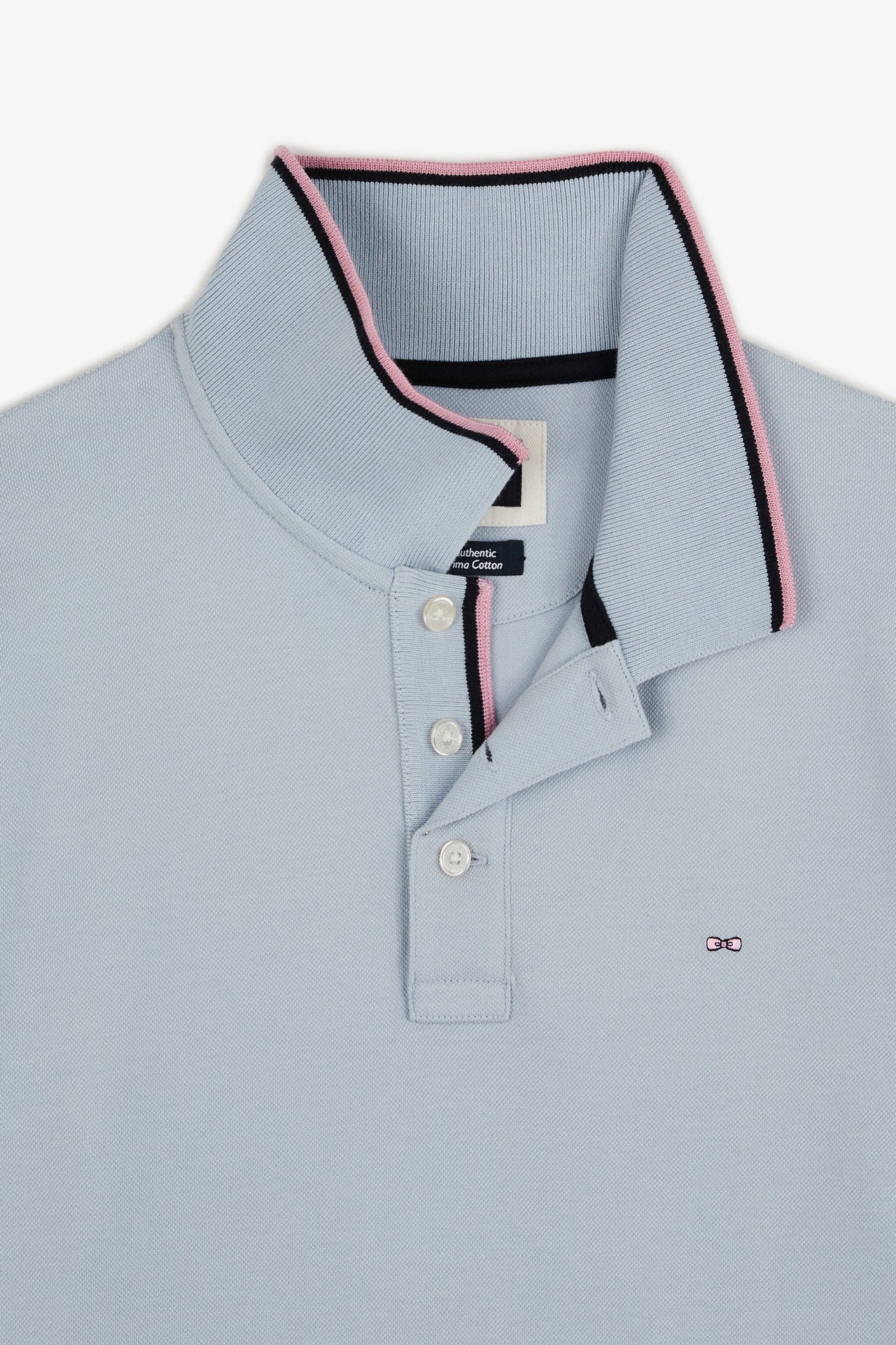 Light blue polo shirt in Pima cotton