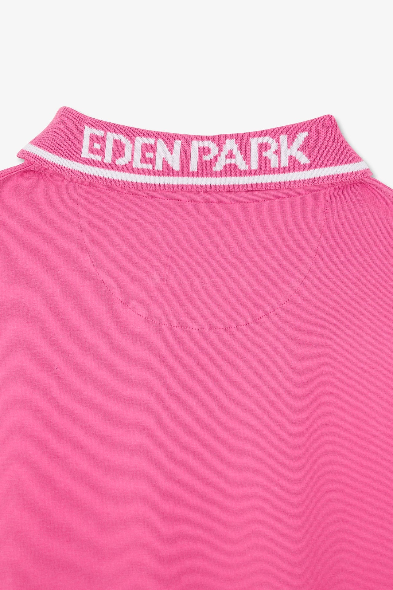 Pink short-sleeved polo shirt