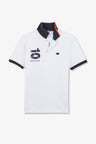 White short-sleeved XV de France polo shirt