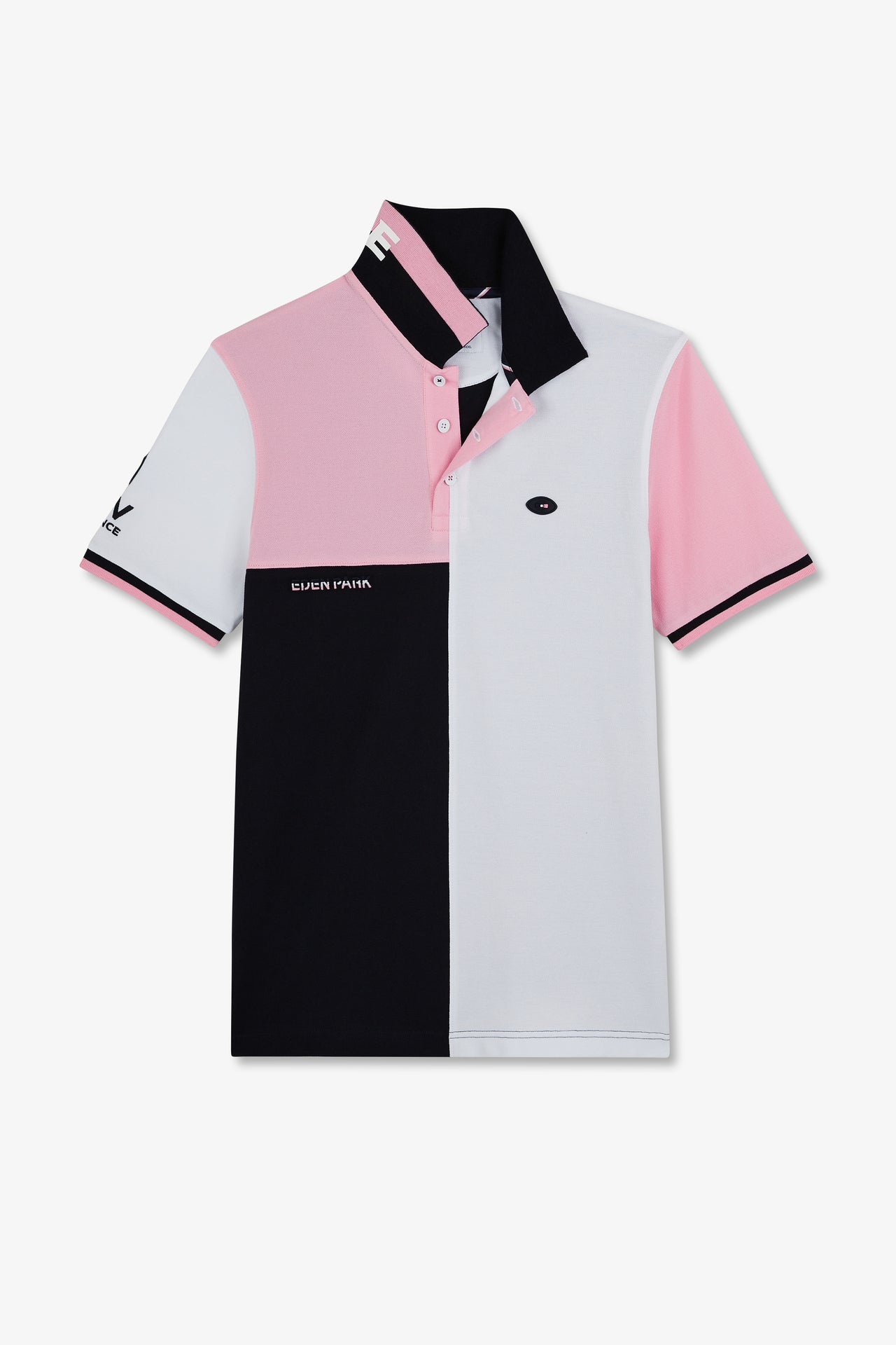 Short-sleeved colour-block XV de France polo shirt