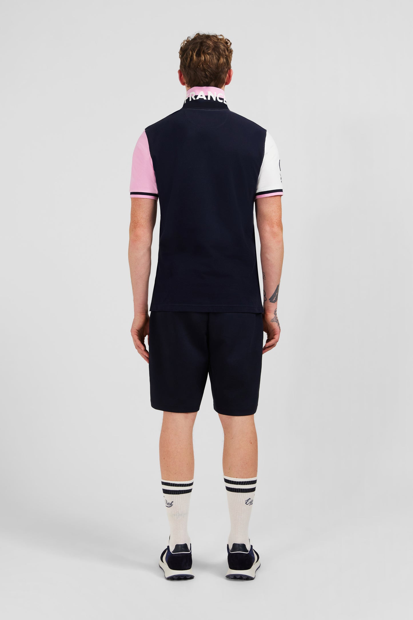 Short-sleeved colour-block XV de France polo shirt