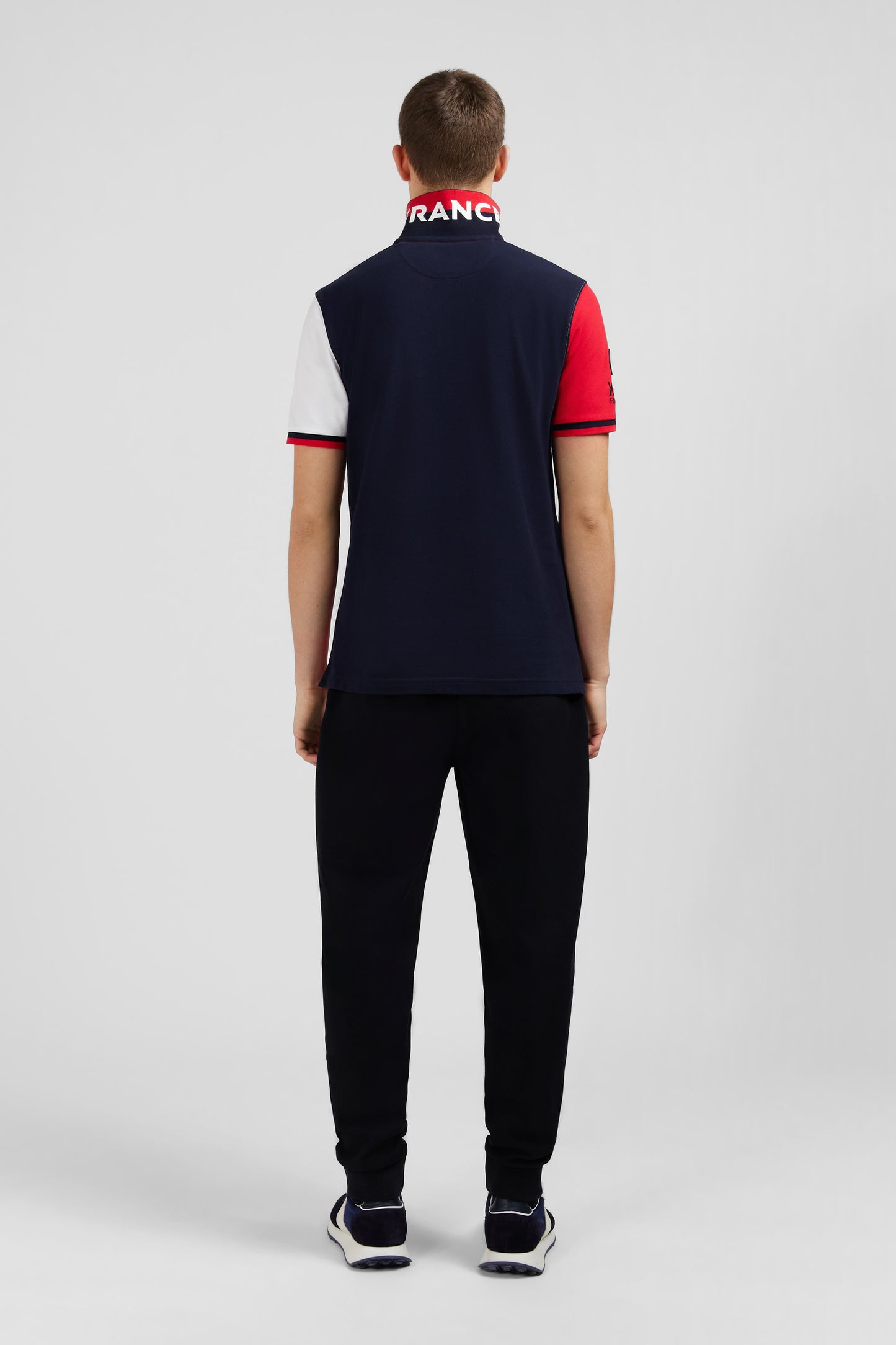 Short-sleeved colour-block XV de France polo shirt