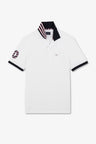 White short-sleeved polo shirt number 10
