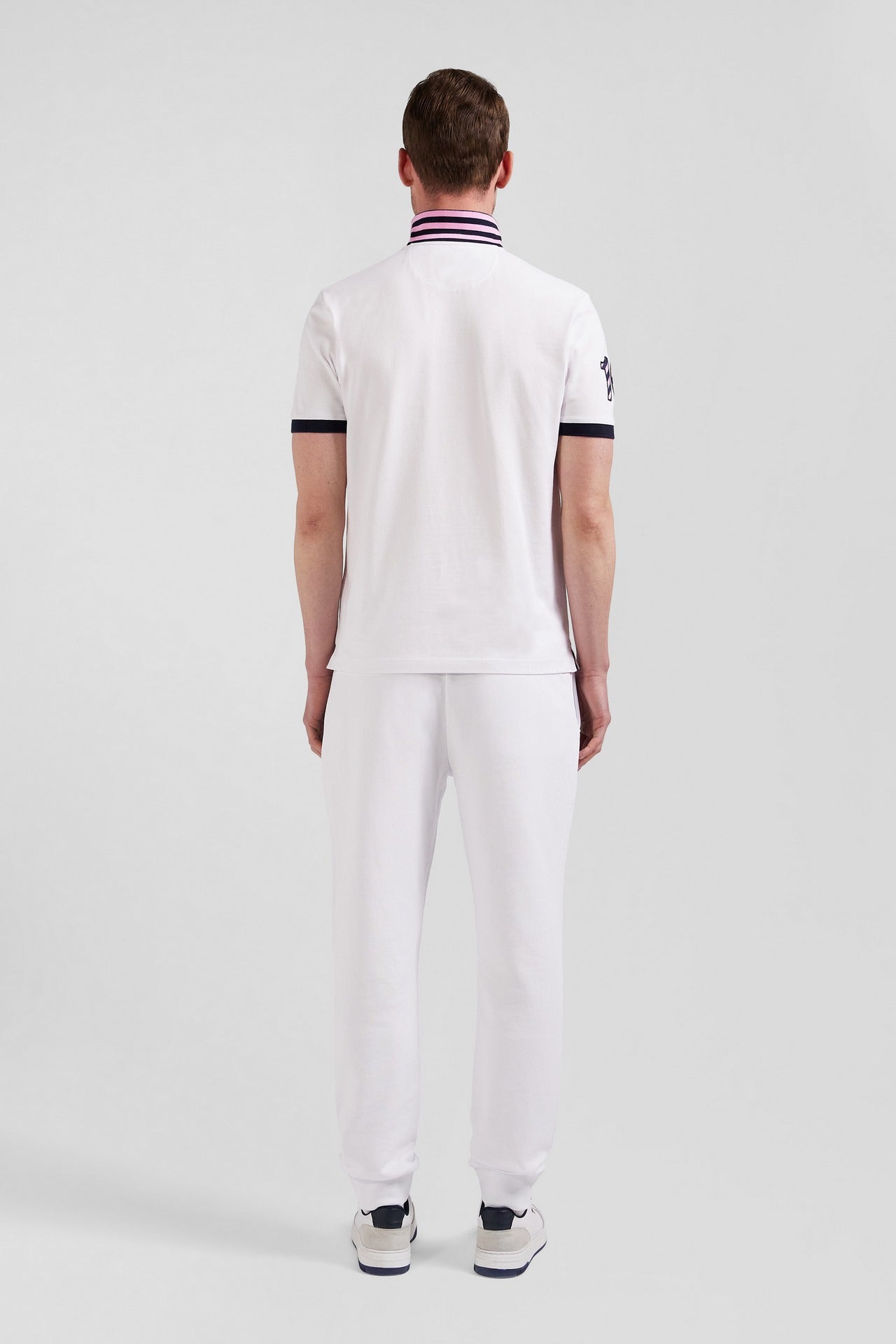 White short-sleeved polo shirt number 10