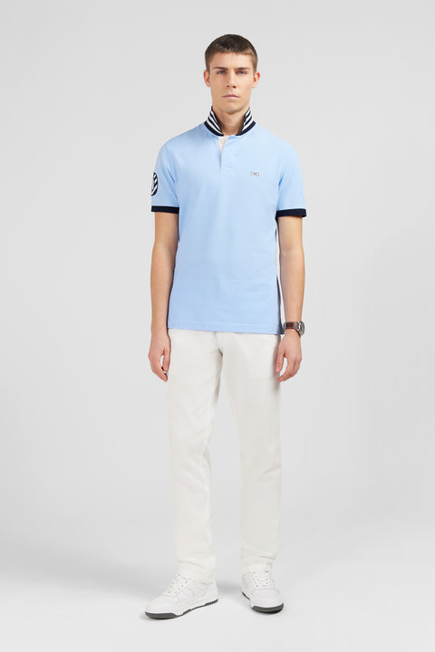 Light blue short-sleeved polo shirt number 10 - Image 1