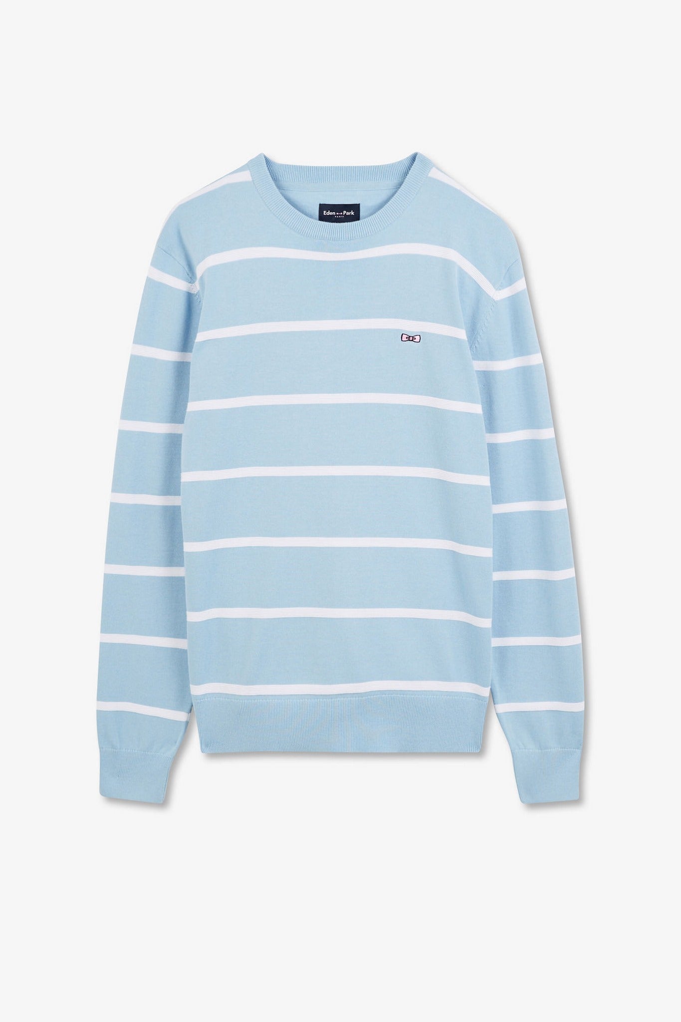 Light blue striped jumper in combination knit