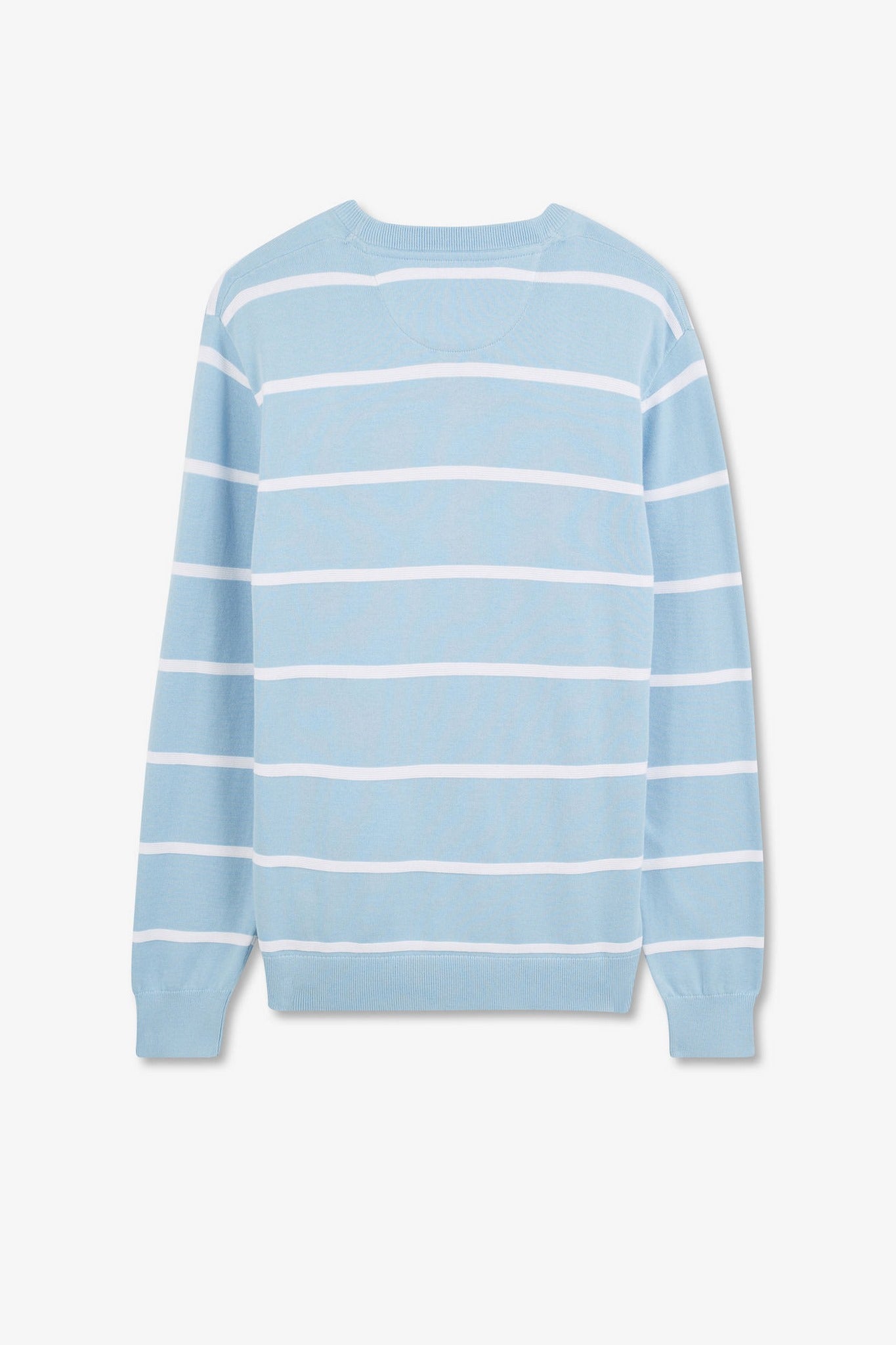 Light blue striped jumper in combination knit