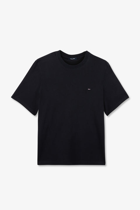 Plain dark blue short-sleeved T-shirt - Image 2