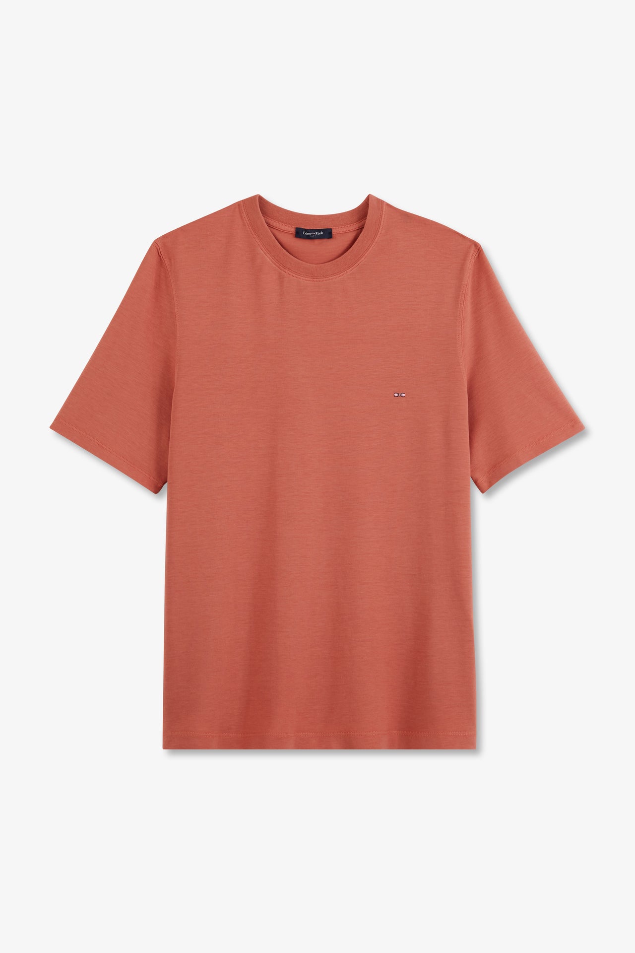 Plain brick short-sleeved T-shirt