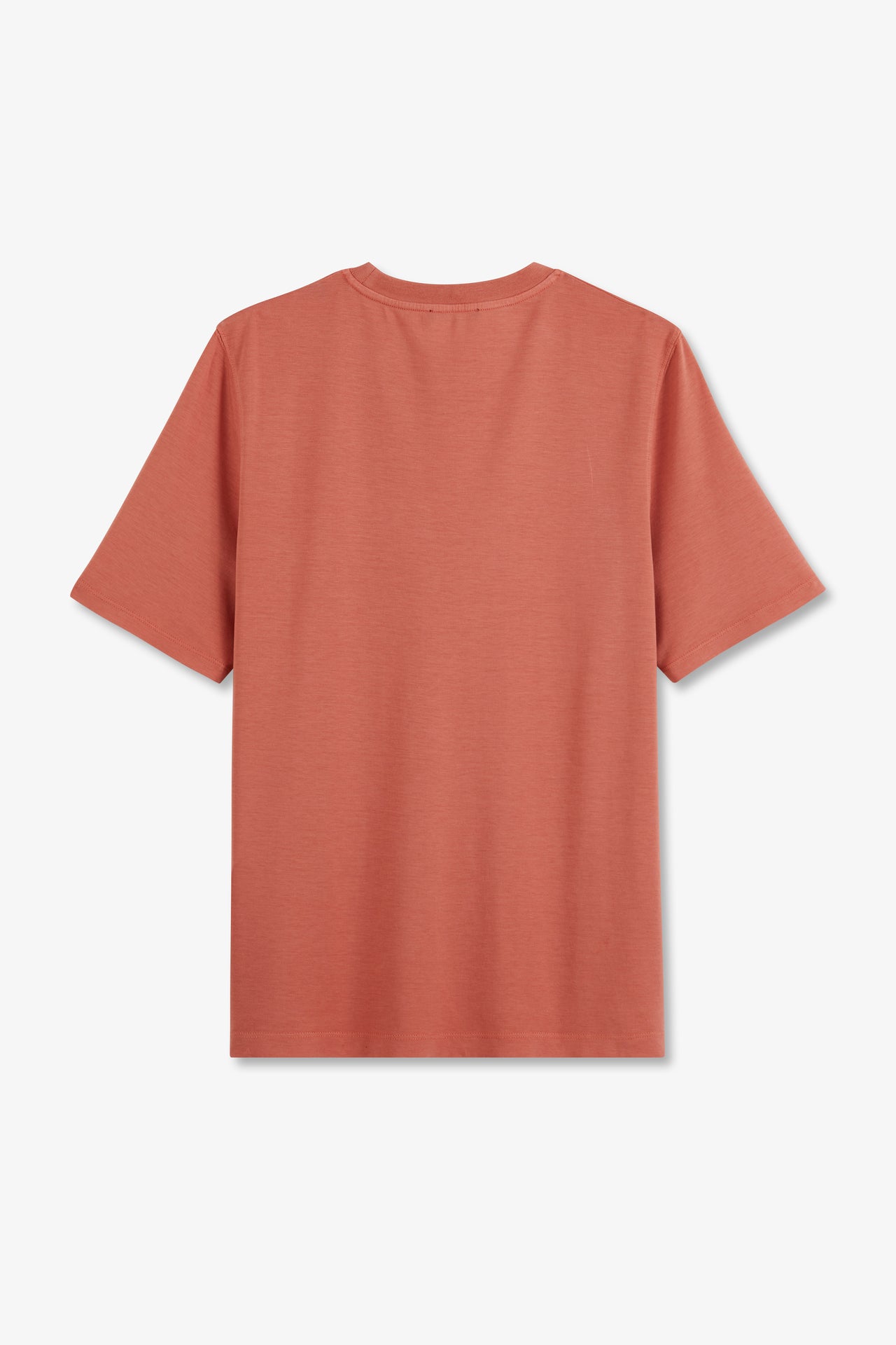 Plain brick short-sleeved T-shirt