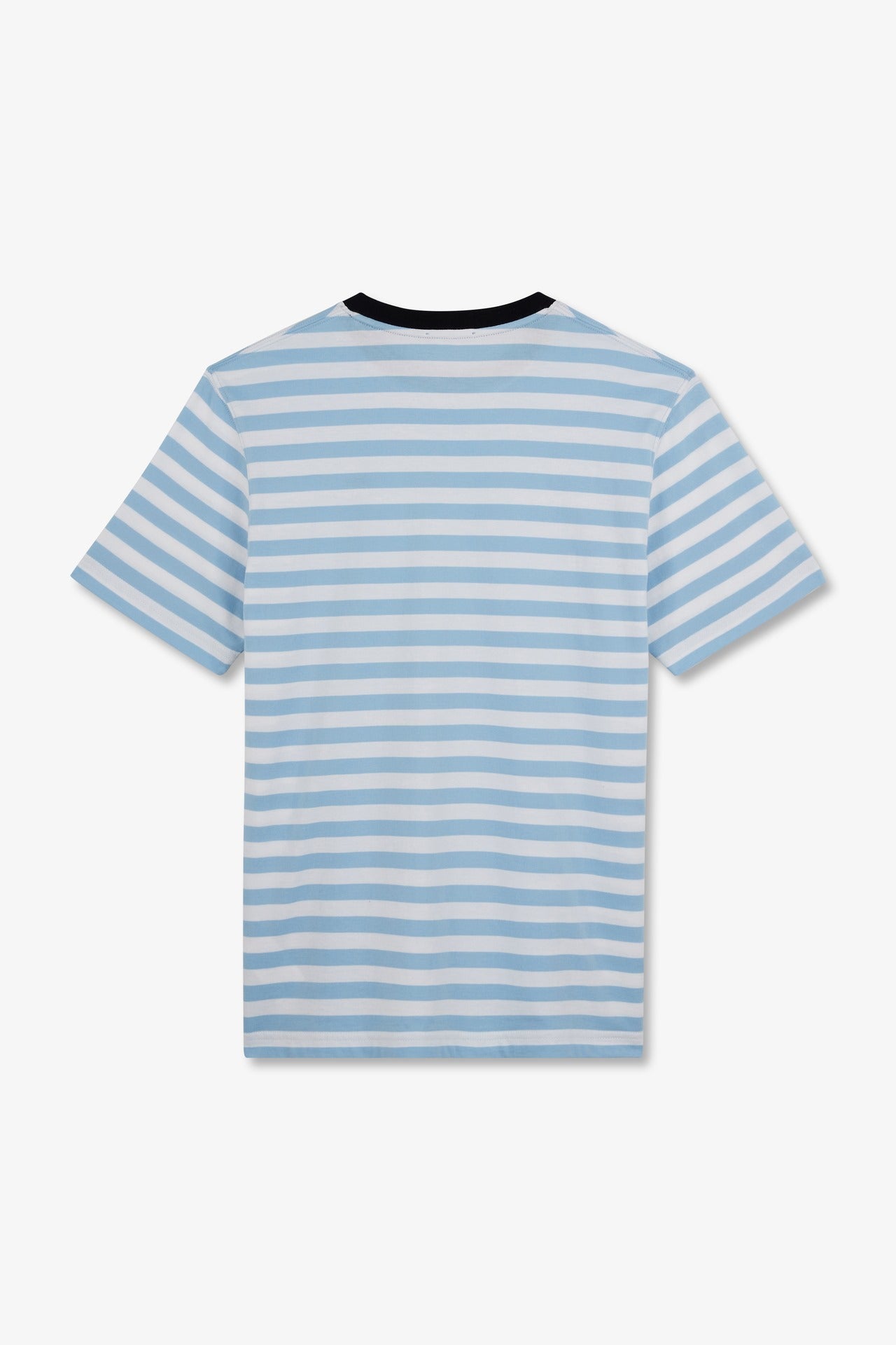Blue striped short-sleeved T-shirt in Pima cotton