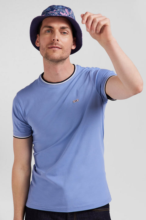 Plain blue short-sleeved T-shirt - Image 3
