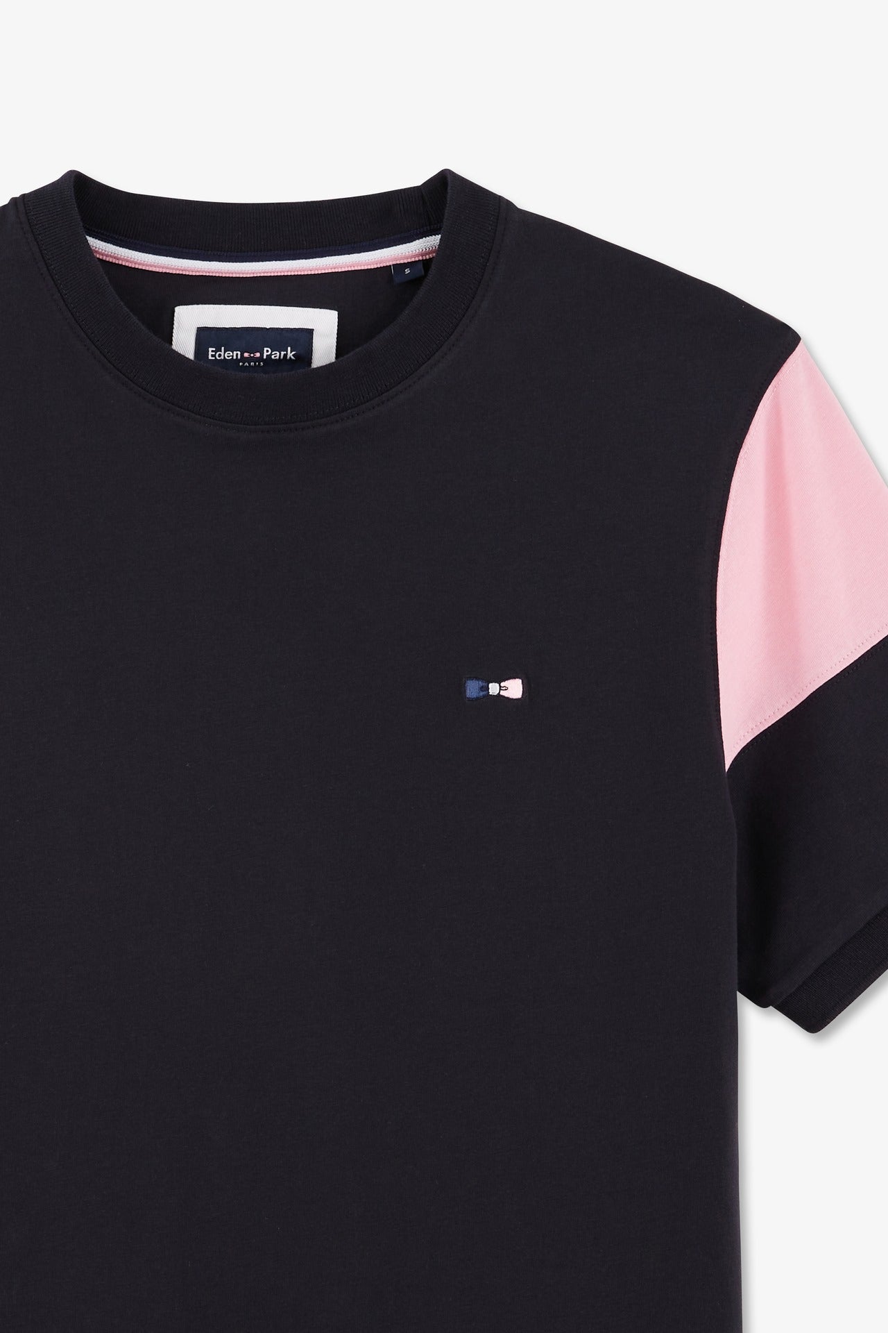 Navy cotton T-shirt with number 10 embroidery