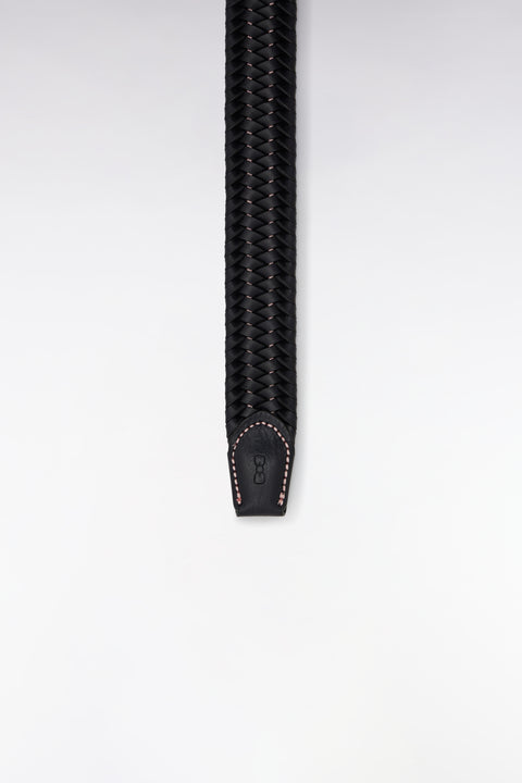 Navy braided leather belt - Image 3